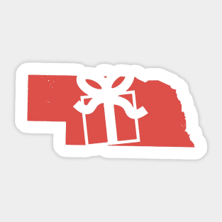 christmas in nebraska Sticker